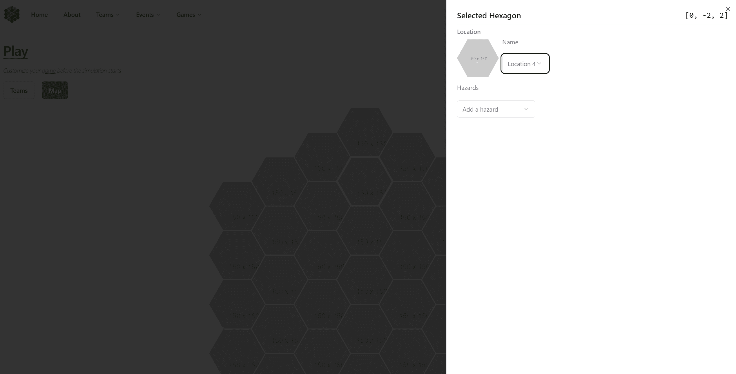 Start simulation, choosing a tile