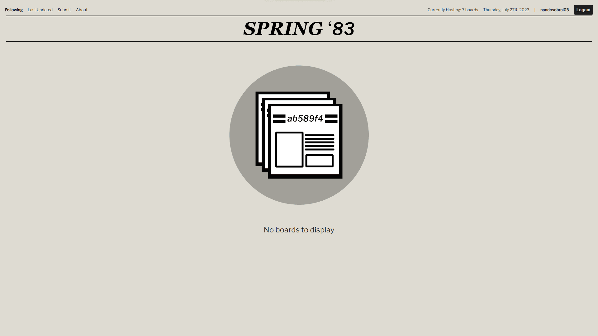 Spring83 client following page