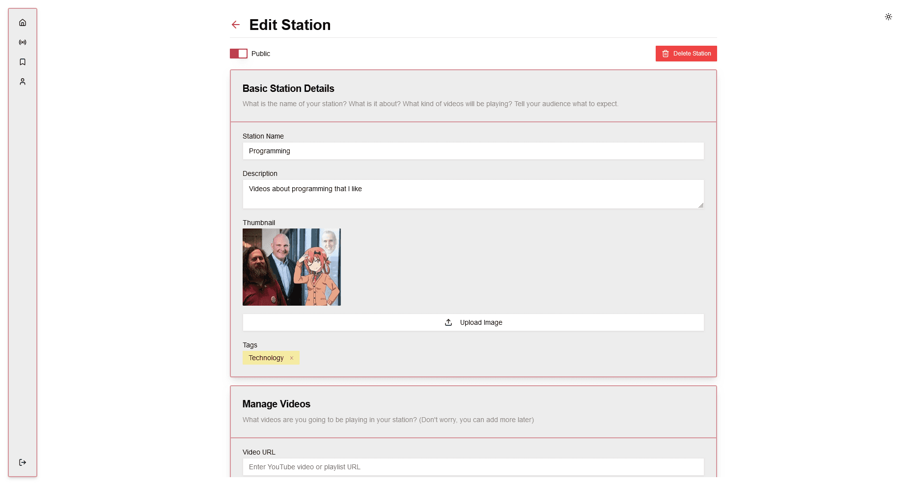 Editing a station